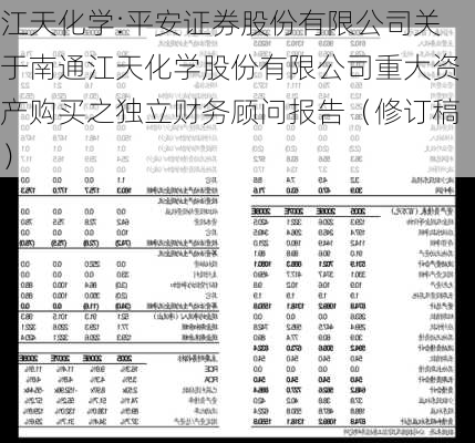 江天化学:平安证券股份有限公司关于南通江天化学股份有限公司重大资产购买之独立财务顾问报告（修订稿）