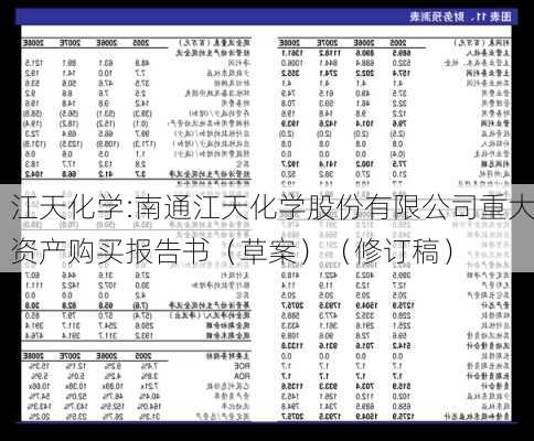 江天化学:南通江天化学股份有限公司重大资产购买报告书（草案）（修订稿）