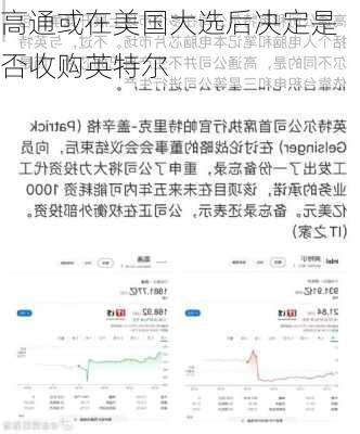 高通或在美国大选后决定是否收购英特尔