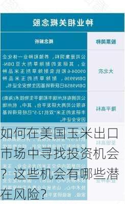 如何在美国玉米出口市场中寻找投资机会？这些机会有哪些潜在风险？