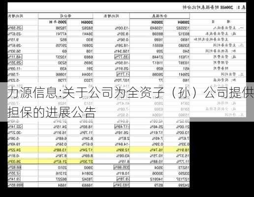 力源信息:关于公司为全资子（孙）公司提供担保的进展公告