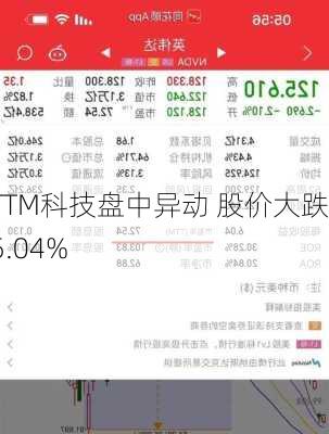 TTM科技盘中异动 股价大跌5.04%