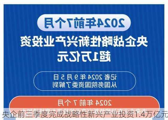 央企前三季度完成战略性新兴产业投资1.4万亿元