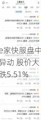 e家快服盘中异动 股价大跌5.51%