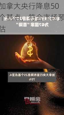 加拿大央行降息50个基点，符合市场预估