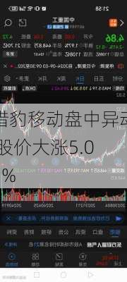 猎豹移动盘中异动 股价大涨5.06%