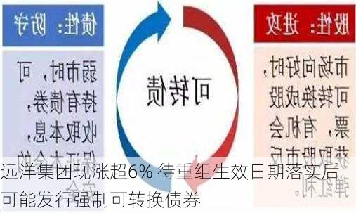 远洋集团现涨超6% 待重组生效日期落实后可能发行强制可转换债券