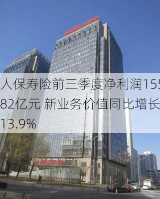 人保寿险前三季度净利润155.82亿元 新业务价值同比增长113.9%