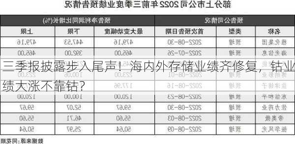 三季报披露步入尾声！海内外存储业绩齐修复，钴业绩大涨不靠钴？