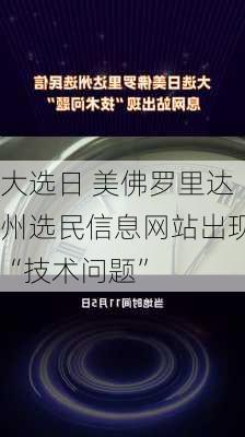 大选日 美佛罗里达州选民信息网站出现“技术问题”