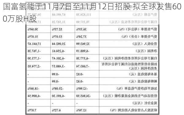 国富氢能于11月7日至11月12日招股 拟全球发售600万股H股