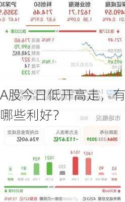 A股今日低开高走，有哪些利好？