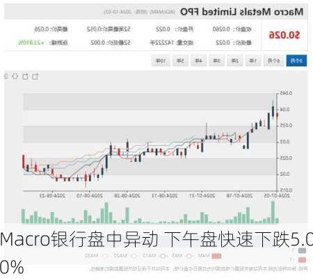 Macro银行盘中异动 下午盘快速下跌5.00%