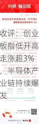 收评：创业板指低开高走涨超3%，半导体产业链持续爆发