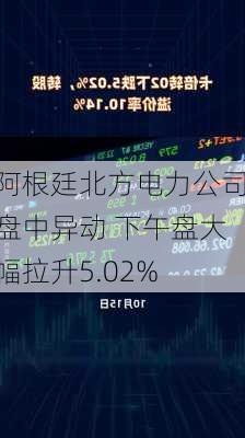 阿根廷北方电力公司盘中异动 下午盘大幅拉升5.02%