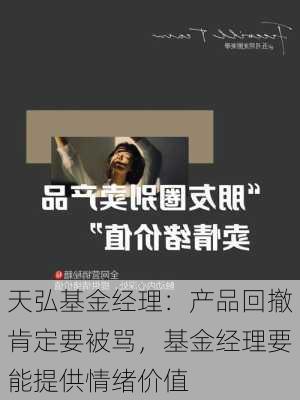 天弘基金经理：产品回撤肯定要被骂，基金经理要能提供情绪价值