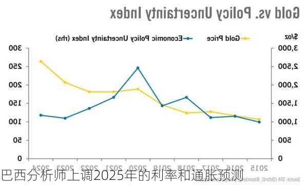 巴西分析师上调2025年的利率和通胀预测