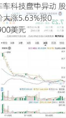 车车科技盘中异动 股价大涨5.63%报0.900美元