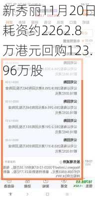 新秀丽11月20日耗资约2262.8万港元回购123.96万股