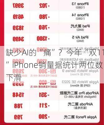 缺少AI的“痛”？今年“双11”iPhone销量据统计两位数下滑