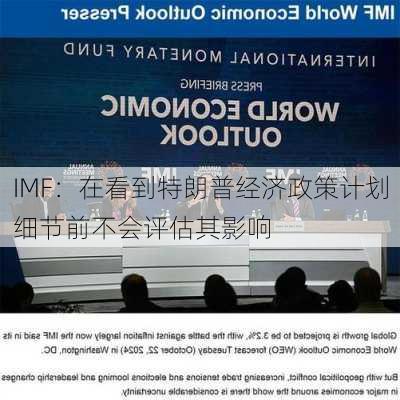 IMF：在看到特朗普经济政策计划细节前不会评估其影响