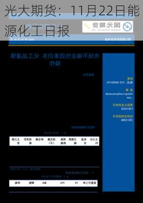 光大期货：11月22日能源化工日报