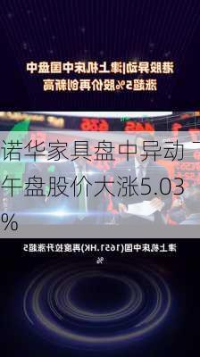 诺华家具盘中异动 下午盘股价大涨5.03%