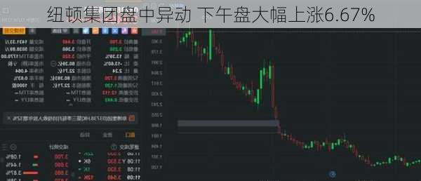 纽顿集团盘中异动 下午盘大幅上涨6.67%