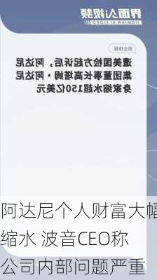 阿达尼个人财富大幅缩水 波音CEO称公司内部问题严重