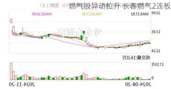 燃气股异动拉升 长春燃气2连板