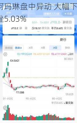 阿玛琳盘中异动 大幅下挫5.03%