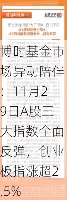 博时基金市场异动陪伴：11月29日A股三大指数全面反弹，创业板指涨超2.5%