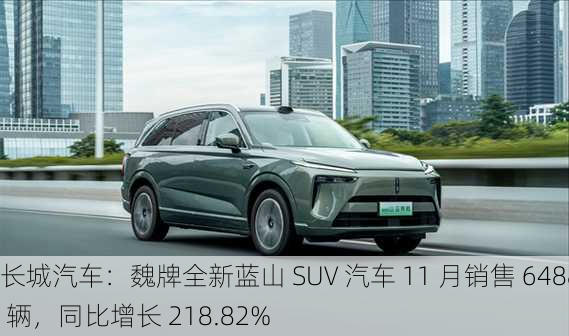 长城汽车：魏牌全新蓝山 SUV 汽车 11 月销售 6488 辆，同比增长 218.82%