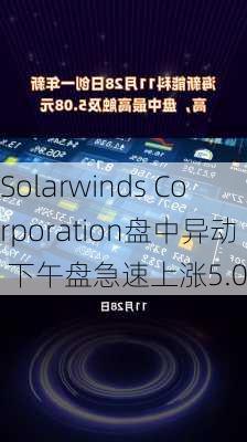 Solarwinds Corporation盘中异动 下午盘急速上涨5.08%