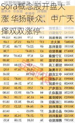 Sora概念股开盘大涨 华扬联众、中广天择双双涨停