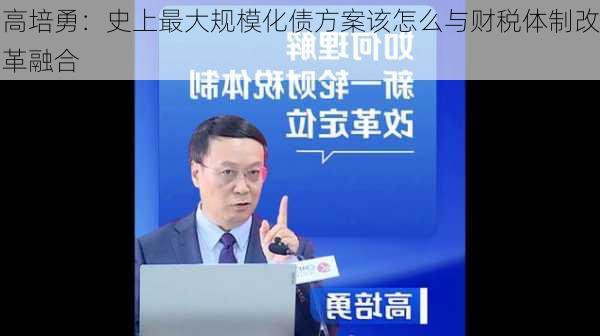 高培勇：史上最大规模化债方案该怎么与财税体制改革融合