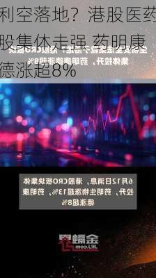 利空落地？港股医药股集体走强 药明康德涨超8%