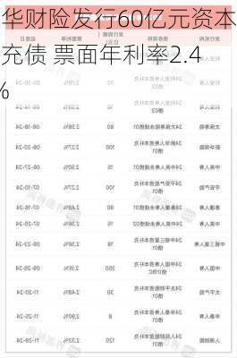 中华财险发行60亿元资本补充债 票面年利率2.47%