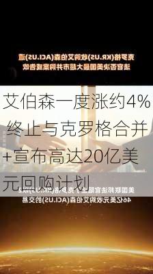 艾伯森一度涨约4% 终止与克罗格合并+宣布高达20亿美元回购计划