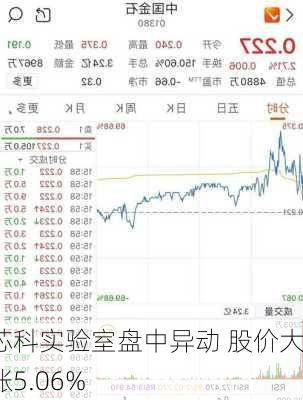 芯科实验室盘中异动 股价大涨5.06%