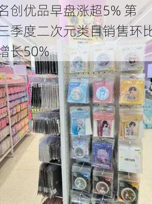 名创优品早盘涨超5% 第三季度二次元类目销售环比增长50%