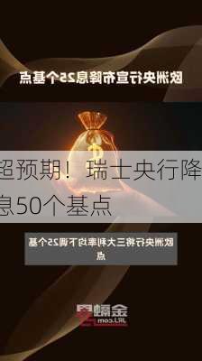 超预期！瑞士央行降息50个基点