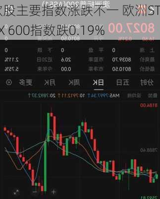 欧股主要指数涨跌不一 欧洲STOXX 600指数跌0.19%