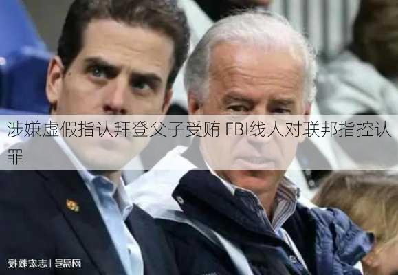 涉嫌虚假指认拜登父子受贿 FBI线人对联邦指控认罪