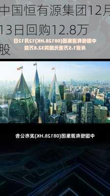 中国恒有源集团12月13日回购12.8万股